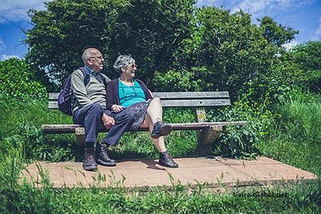 seniors on a bench